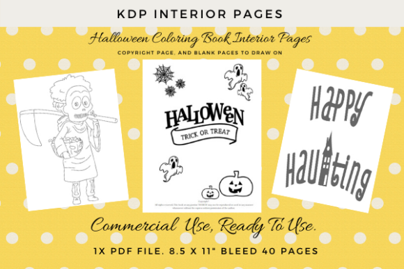 Download KDP Halloween 40 Coloring Pages Kids - Kdp halloween Collection